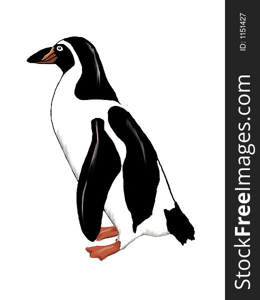 Illustration of a penguin in profile