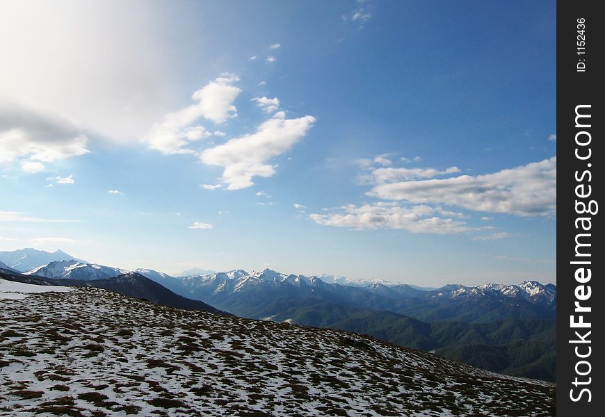 Winter mountain landscape in Caucasus. Winter mountain landscape in Caucasus