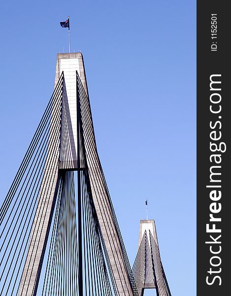 Anzac Bridge, Sydney, Australia: ANZAC Bridge is the longest cable-stayed bridge in Australia, and amongst the longest in the world.