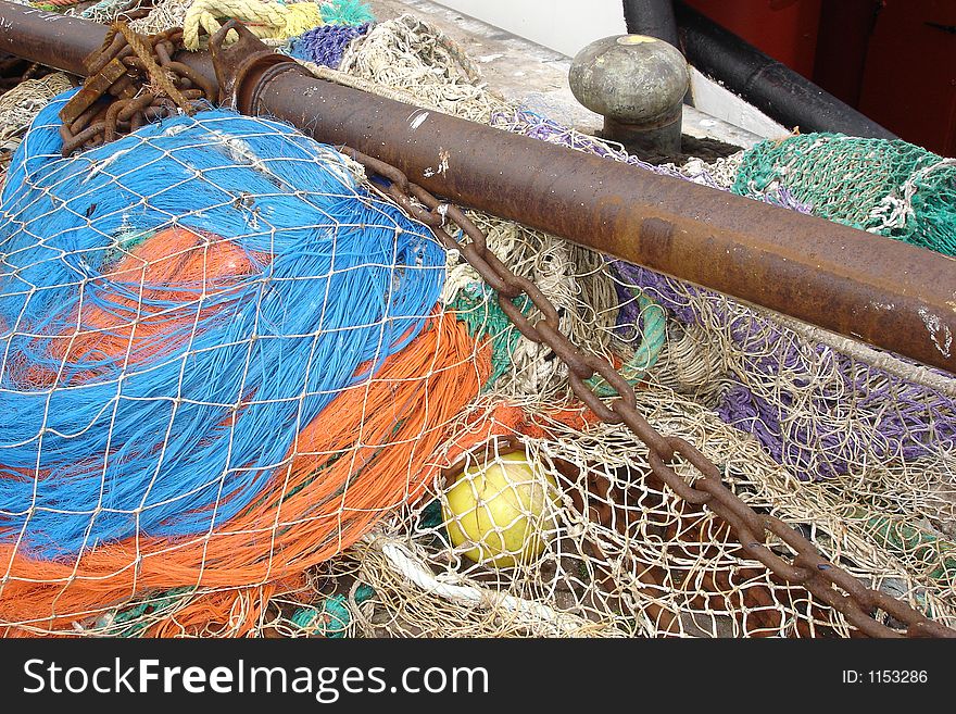 Nice colourful fish nets in the harbour