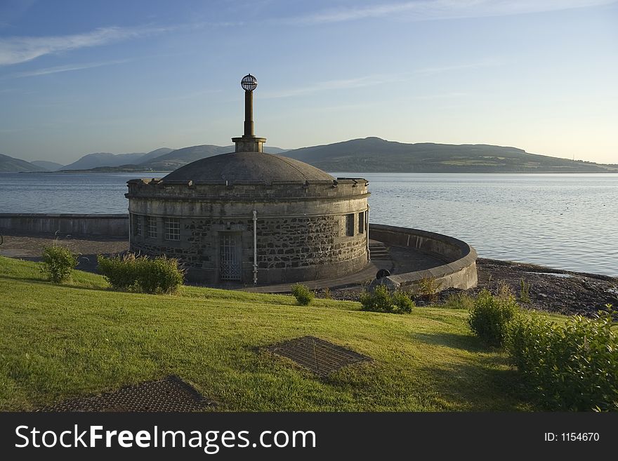 A water pumping station on the Isle of Bute, disguised in mock castle style