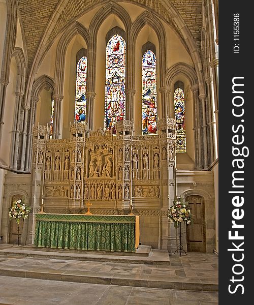 View of the Chancel, Brecon Cathedral in south Wales. View of the Chancel, Brecon Cathedral in south Wales.