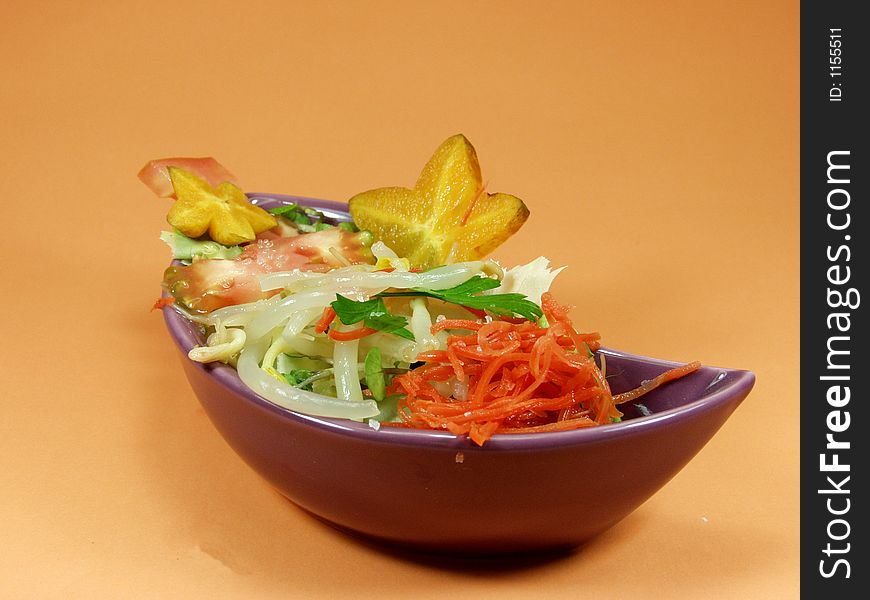 Fruit and vegetables tropical and exotic salad. Fruit and vegetables tropical and exotic salad