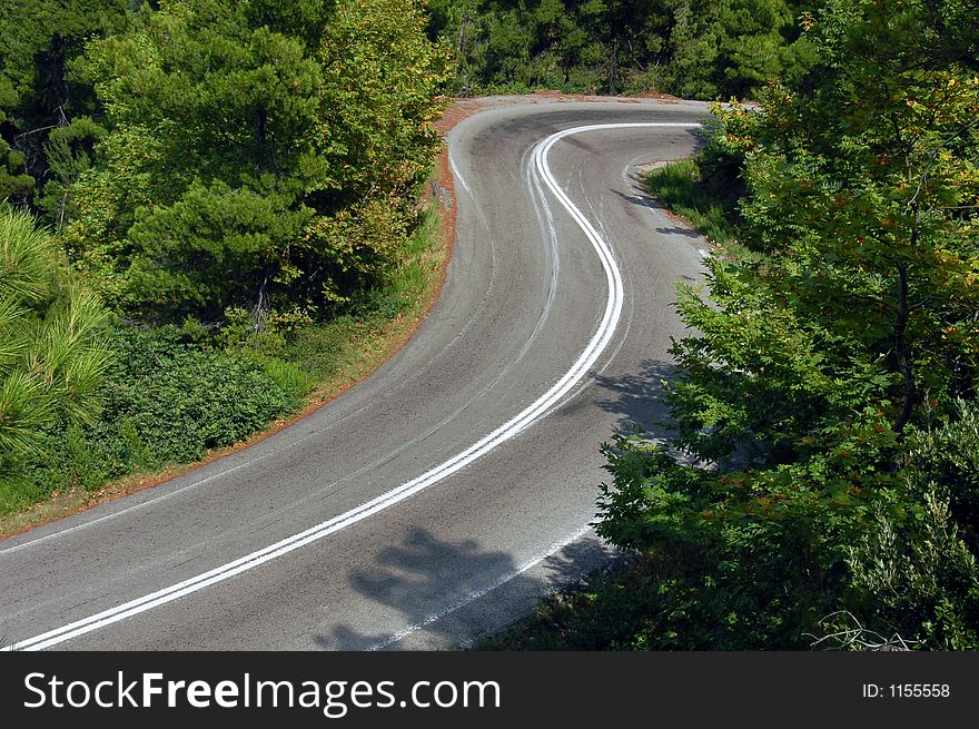 Challenging tight curves of a mountain road