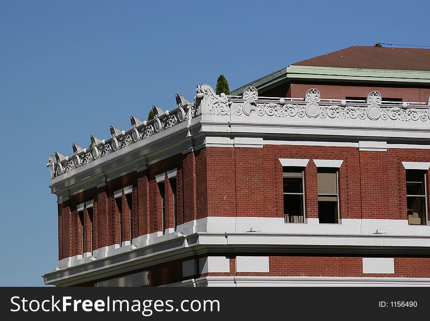 Historic Brick Building White Trim