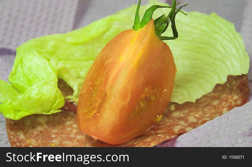 Ham and Tomato health snack. Ham and Tomato health snack