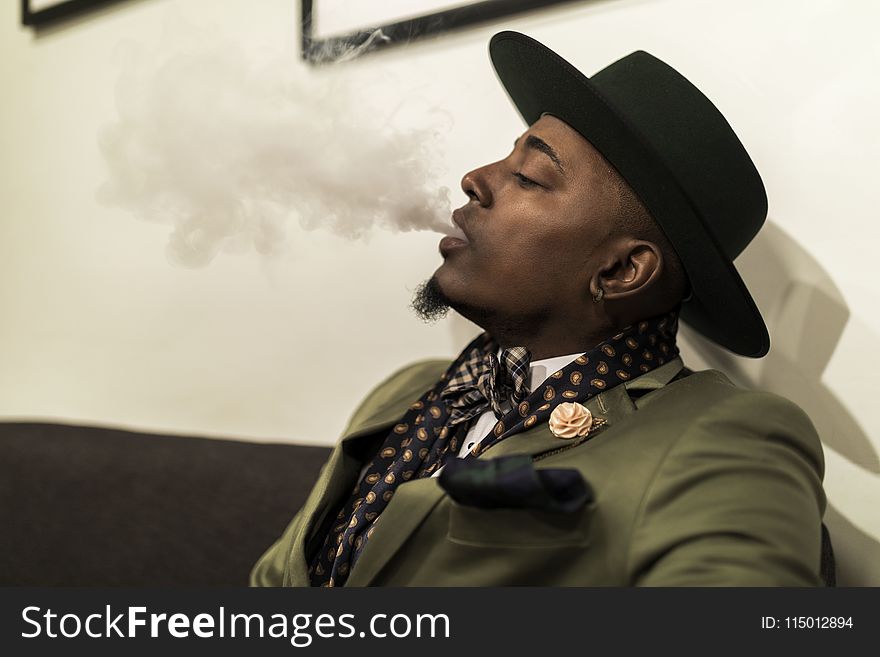 Man Blowing Smoke