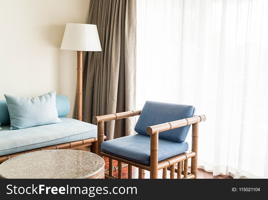 empty sofa in living room interior