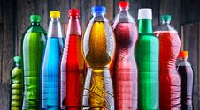 Plastic Bottles Of Assorted Carbonated Soft Drinks Stock Photo