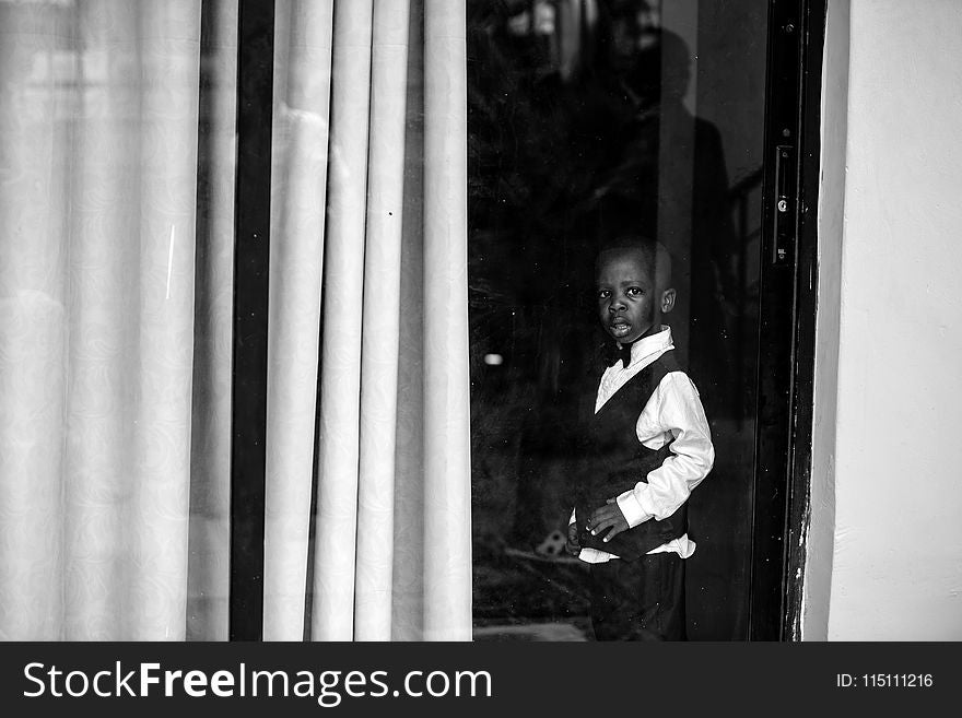 Boy Wearing White Dress Shirt