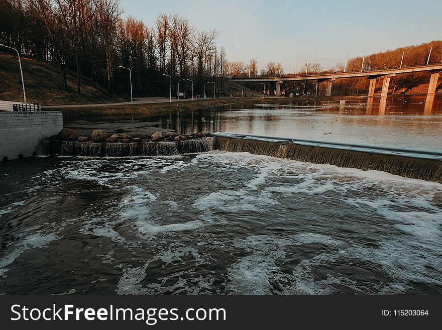 Body Of Water Surround By Trees