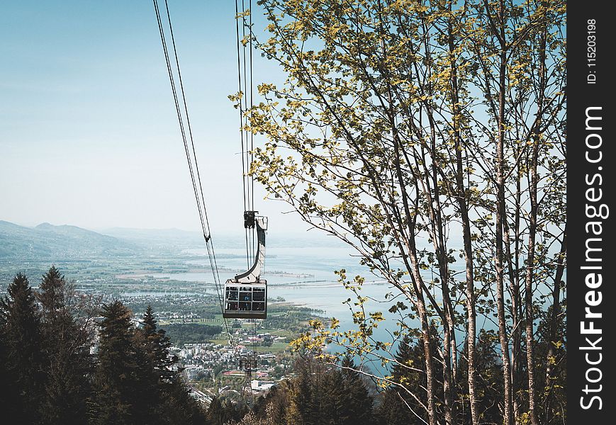 White Cable Car