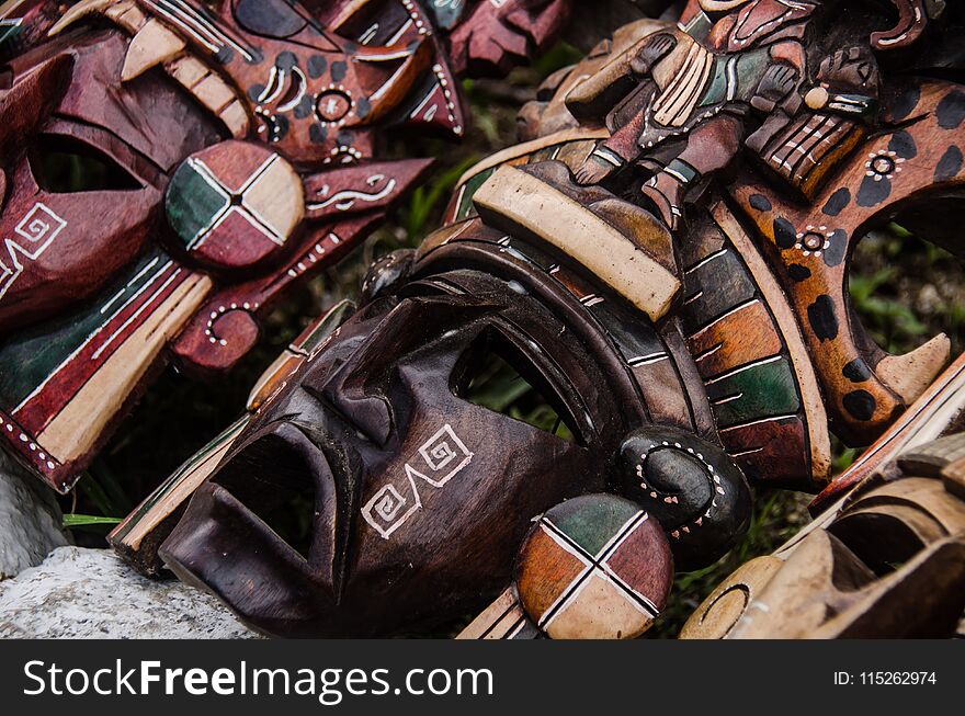 Maya colored handcrafts at Ek Balam, Mexico