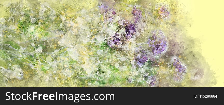 Flower, Lilac, Watercolor Paint, Lavender