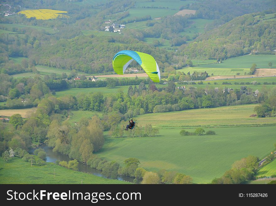 Paragliding, Air Sports, Grassland, Ecosystem