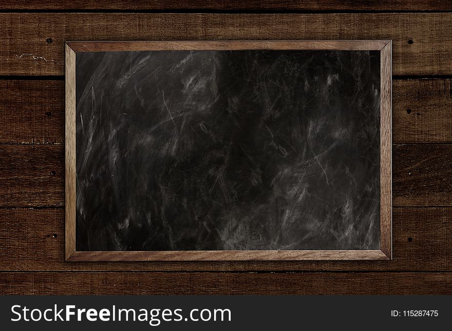 Blackboard, Picture Frame, Wood, Texture