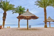 Stormy Weather At The Gulf Of Eilat - Famous Resort City In Israel Stock Photos