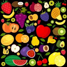 Set Of Fruits And Vegetables Icons Stock Photo Set Of Fruits And Vegetables Icons Stock Photo