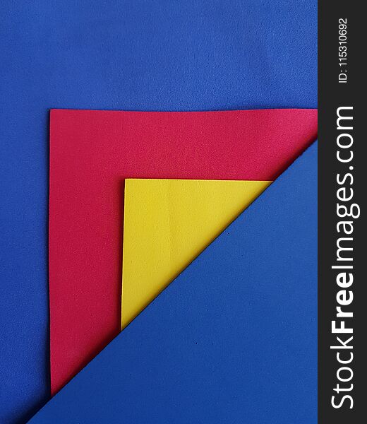 Abstract Design With Foamy Cutouts In Red, Blue And Yellow Colors