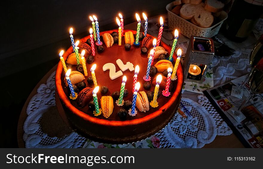 Birthday cake on the table. Birthday cake on the table