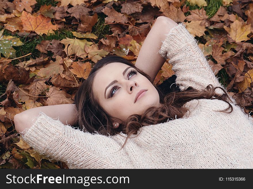 Beauty, Leaf, Girl, Eye