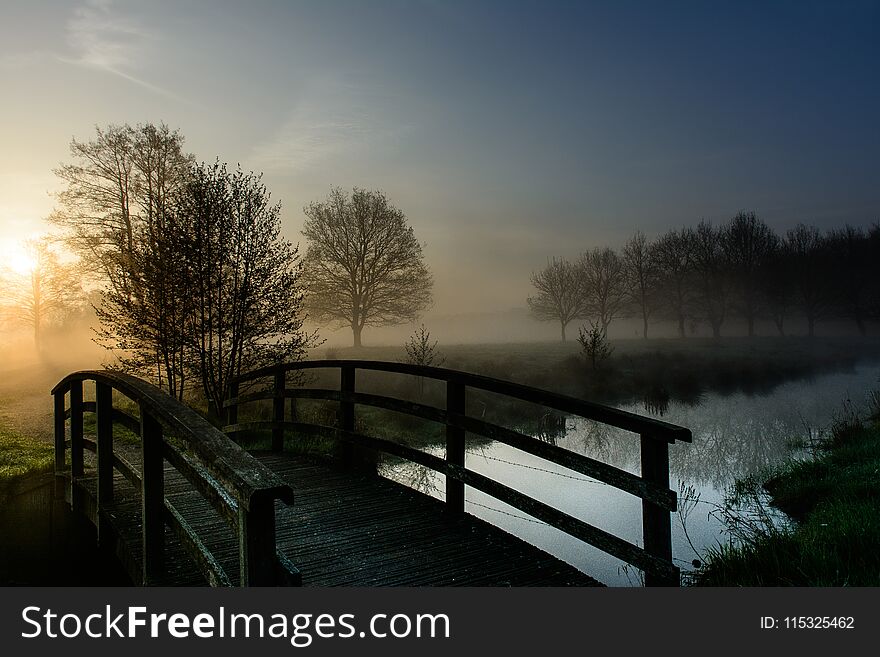 Wunderfull sunrise with some mist. Wunderfull sunrise with some mist