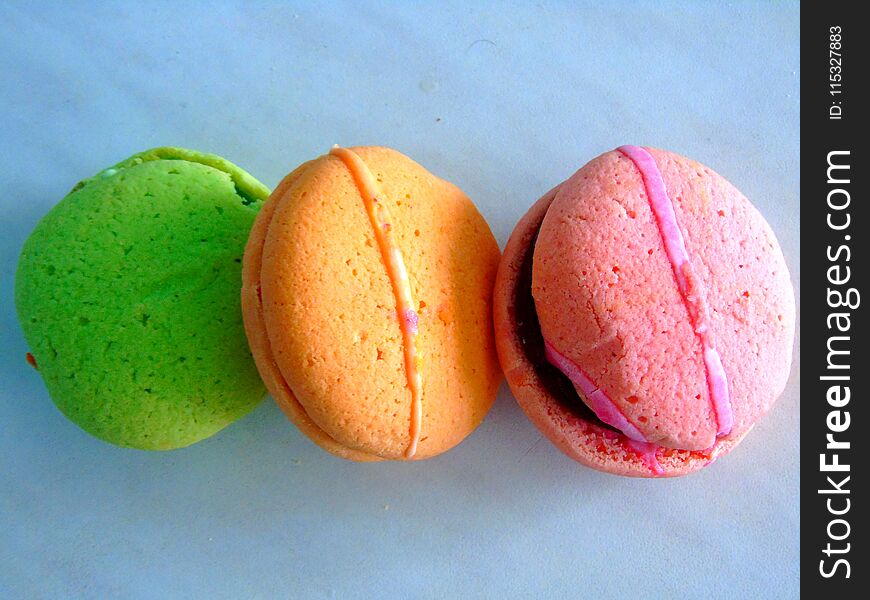 Colored Biscuits With Jam