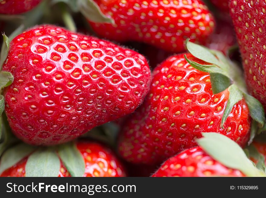 Macro picture of a Juicy ripe Strawberry