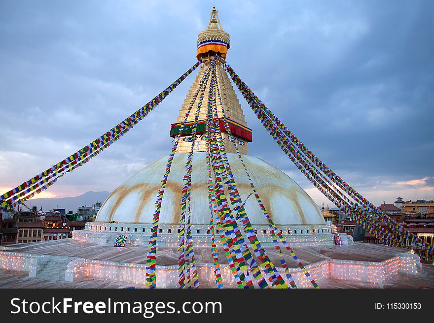 Boudhanath, Boudnath, Boudha Stupa in Kathmandu, Nepal