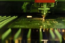 Close-up Of The CNC Laser Cutting Machine Royalty Free Stock Photos