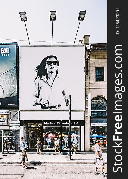 Photo of Billboard of Woman in Black and White
