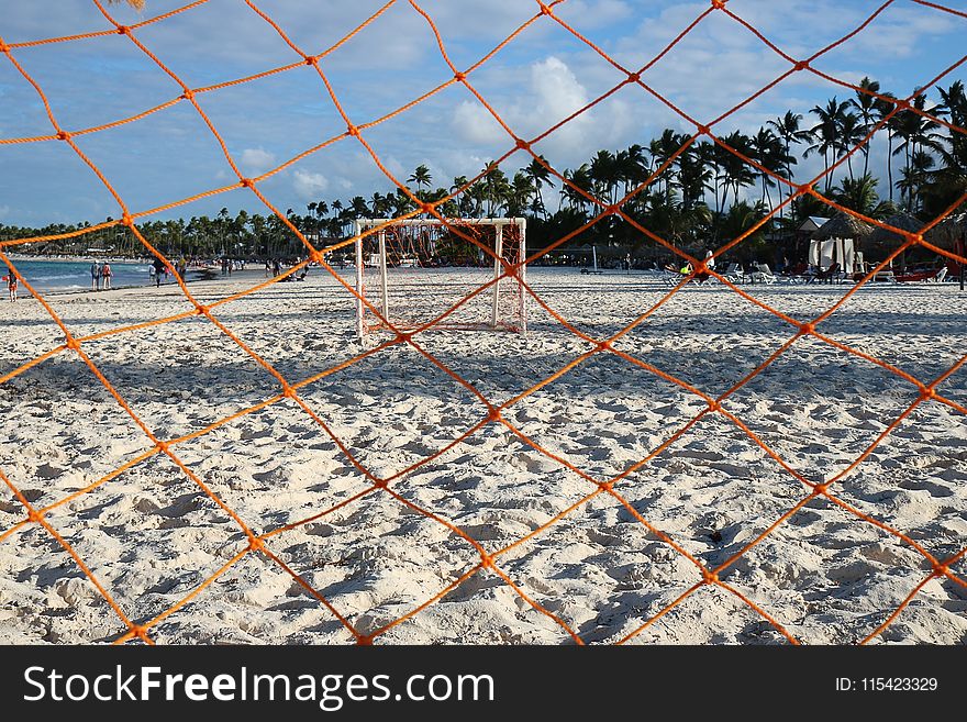Goalie Net on Seashore