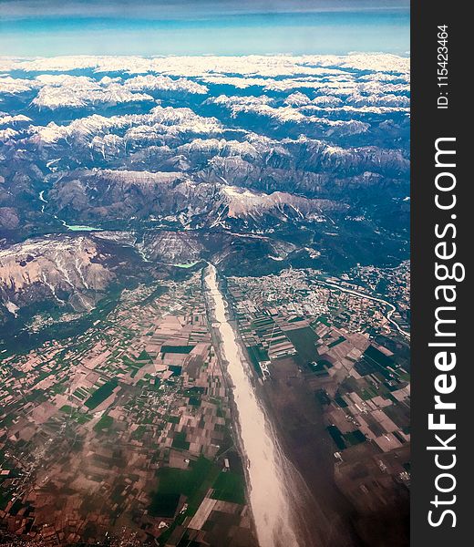 Aerial Photography Of Snow Covered Mountains