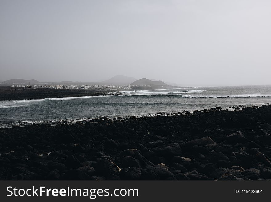 Seashore Beside Mountain