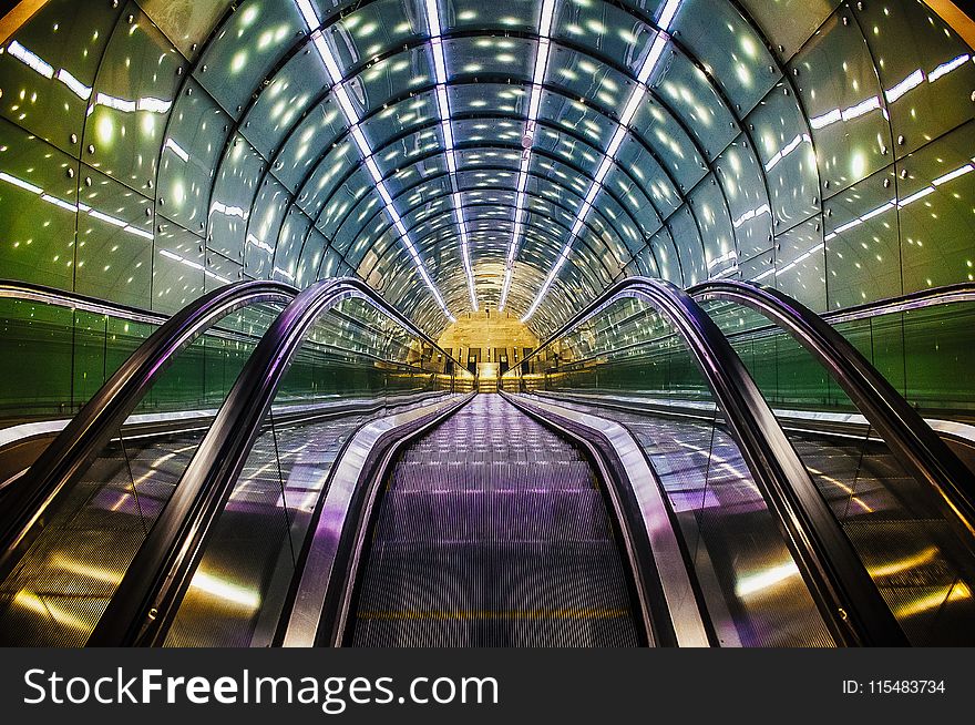 Photography of Green and Purple Building Interior