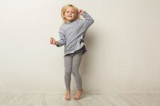 Full-length Portrait Of Cute Happy Little Girl Royalty Free Stock Photography
