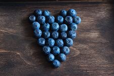 Blueberry Ripe Wooden Background. Royalty Free Stock Photo