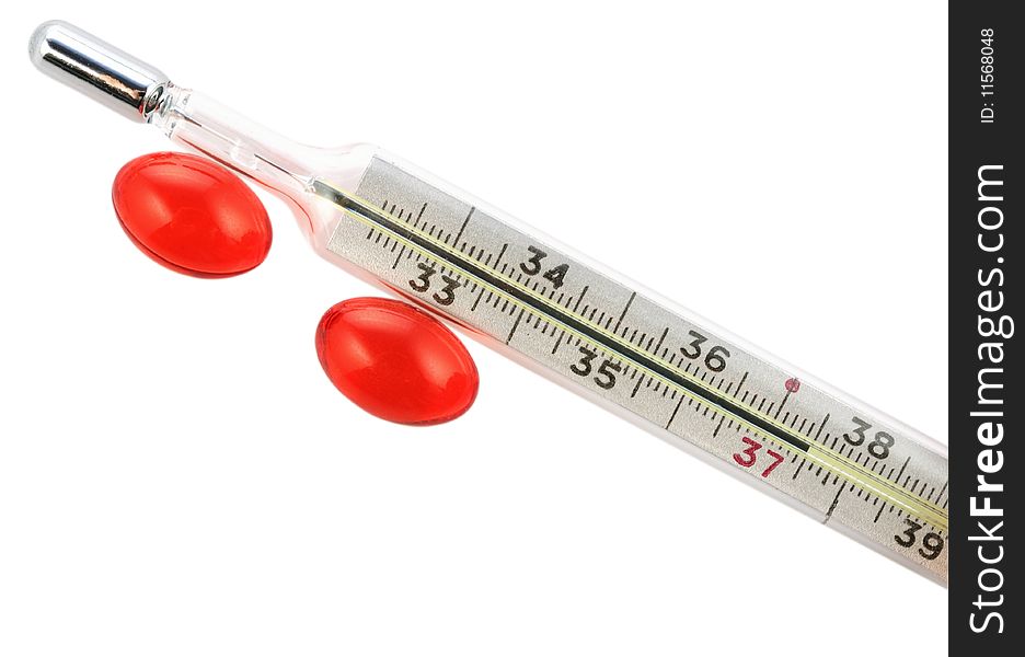 Thermometer With Red Capsules