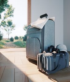 Travel Case With Open Door Travel Vacation Concept Royalty Free Stock Photography Travel Case With Open Door Travel Vacation Concept Royalty Free Stock Photography