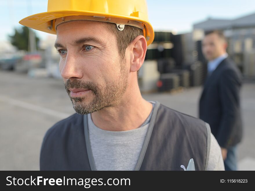 Foreman construction engineer worker portrait builder