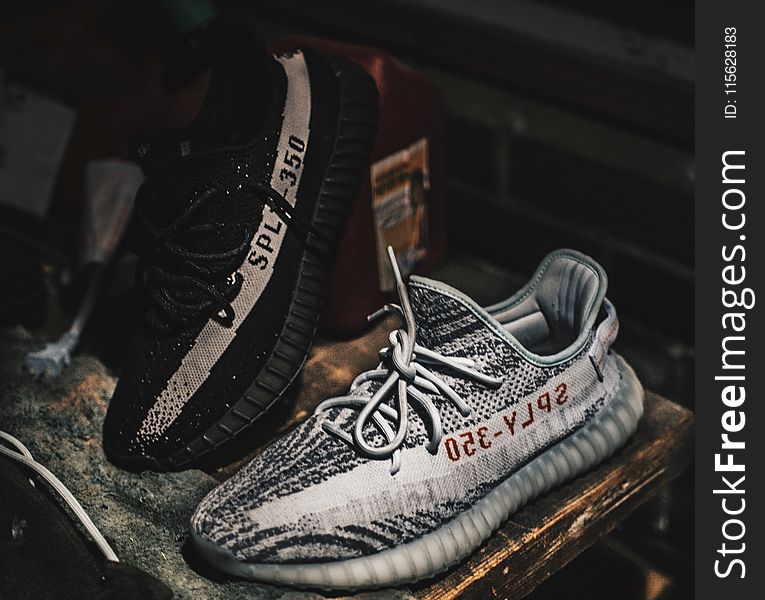 Two Unpaired Black and Gray Adidas Sply-350 V2
