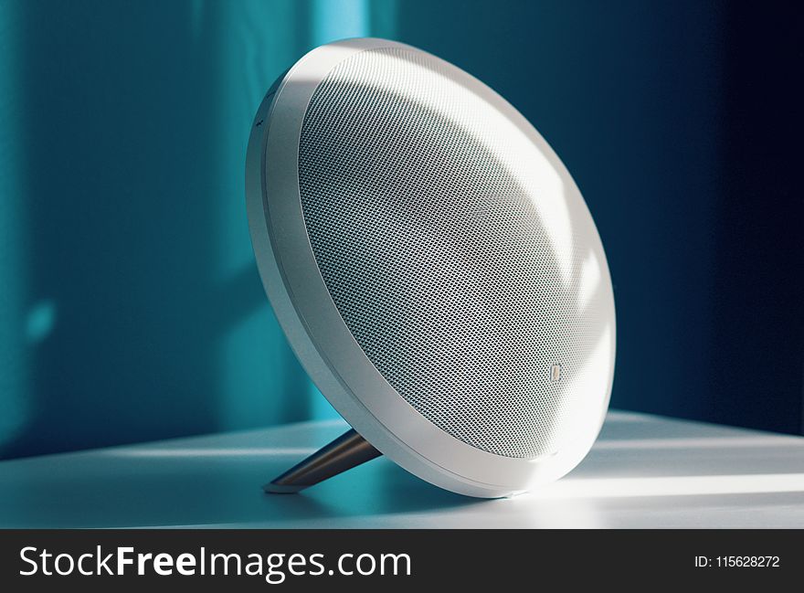 Photo of White Portable Bluetooth Speaker