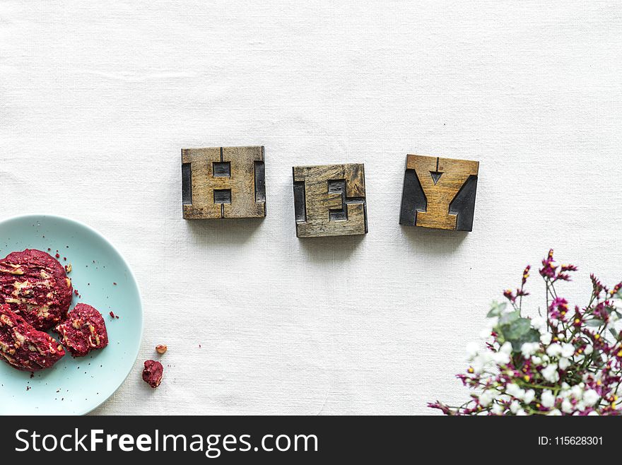 Three Brown Wooden Letters Wall Decor