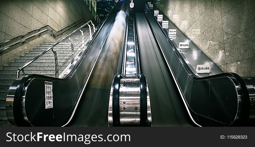 Photography of Escalator and Stairs