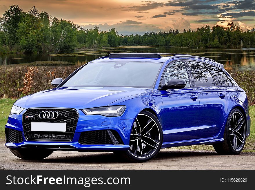 Photography of Blue Wagon Audi