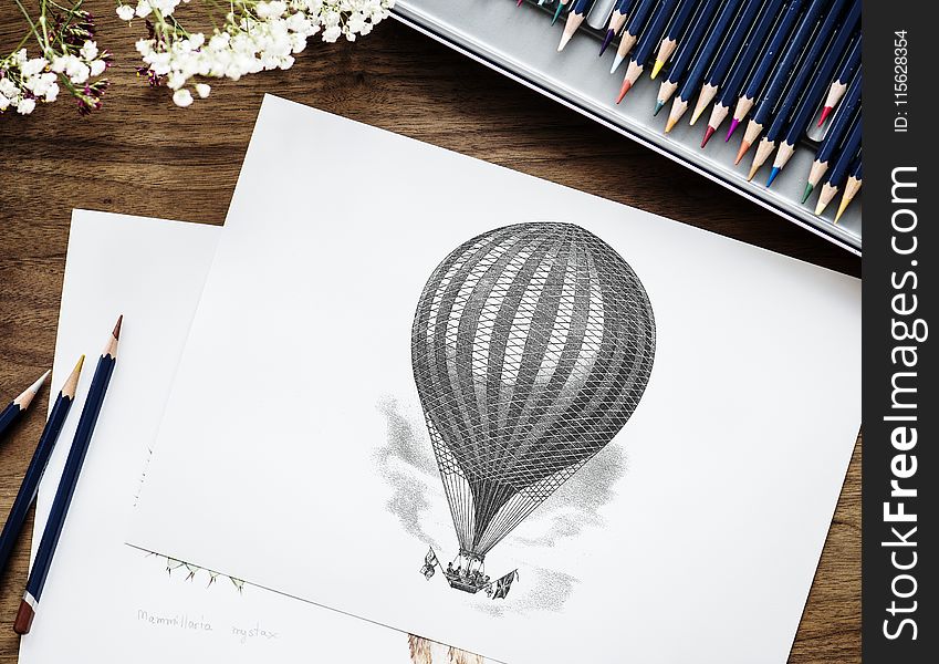 Hot Air Balloon Drawing