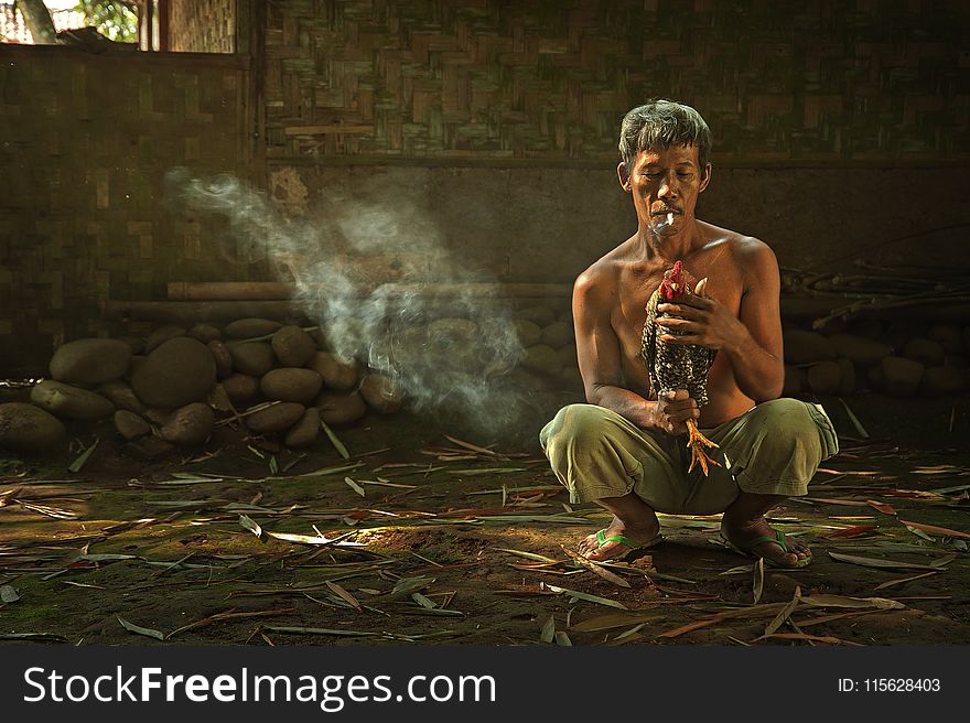 Man Holding Rooster