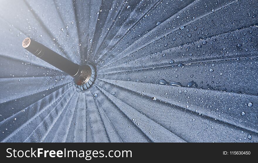 Umbrella in the rain drops