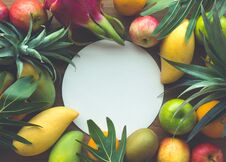 Group Of Fruits On White Space Royalty Free Stock Images