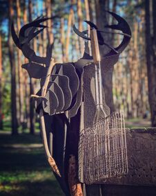 A Grill In A Park In The Shape Of A Deer In Irpin Or Irpen - Kyiv - Ukraine Royalty Free Stock Photography